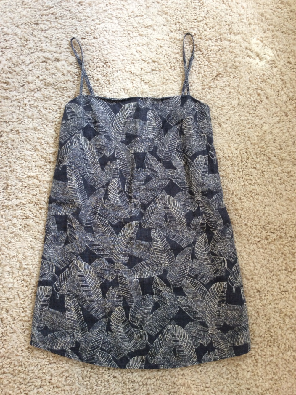 Faherty Byron Bay Linen Dress - Charcoal Banana Leaf - XXS - NWOT - Picture 4 of 8